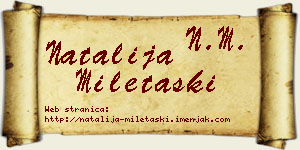 Natalija Miletaški vizit kartica